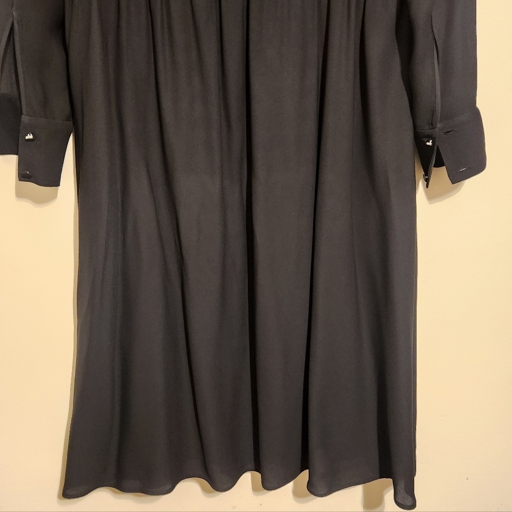 Hugo Boss | Classic Black Long Sleeve Faux Wrap Dagatta Dress (US Size 14) - Picture 6 of 16
